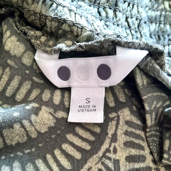 NWT ☆ Three Dots Green 'Woodland Mosaic' Pull-On Pants Small - Picture 9 of 13